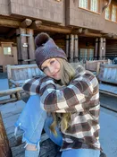 Allover Clear Sequin Faux Fur Pom C.C Beanie