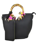 Bamboo Handle Satchel Set — Bagz & Bling