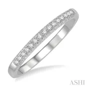 1/10 ctw 15Stones Round Cut Diamond Wedding Band in 14K White Gold