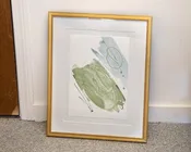 'Abstract in Green & Gold 2' Framed Print
