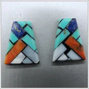 Blue Inlaid Earrings by Janalee Reano