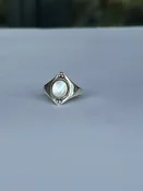 925 Sterling Silver Ring with Pearled Inset
