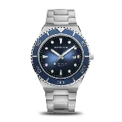 BERING Classic Arctic Sailing Polished/Brushed Silver 43mm Blue Sunray Dial Men's Watch 18940-707