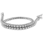 LADIES BRACELET 1 CT ROUND DIAMOND 14K WHITE GOLD