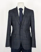 Aubergine Plaid Wool Silk Sport Coat