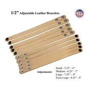 Adjustable Wristbands Blank 1/2"- Veg Tanned Leather