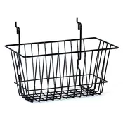 Basket 12″w x 6″d x 6″h fits slatwall and grid and pegboard  – black