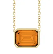 10K Gold Citrine Bezel Necklace