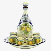 8 Piece Limoncello Set, Deruta Ceramic Limoni Design
