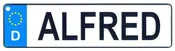 Alfred - European License Plate (Germany)