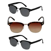 3 Pair of “The Executive” Classic Semi-Rimless Bifocal Reading Sunglasses Featuring Spring Hinges