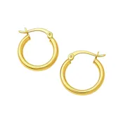 10k Yellow Gold Polished Hoop Earrings (2×15 mm)