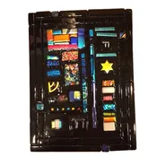 Black Dichroic Jewish Glass Art