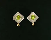 Square Stone w/14k Ball Posts — DeMarcay Jewelry