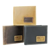 American Bison Bi-Fold Wallet with Bison Skull & American Flag – Gift Box ABMW 25-2008