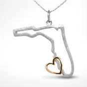 14K Gold #SWFLStrong Pendant - Mixed Metal Heart Design