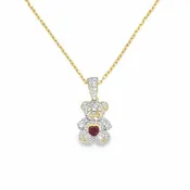 10K TEDDY BEAR DIAMOND PENDANT