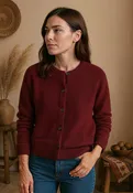 Cardigan femme avec boutonière