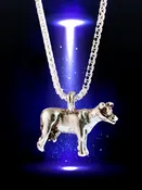 Abducted Cow Charm - Sterling Silver