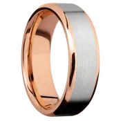 14K Rose Gold with Polish , Polish Finish and 14K White Gold Inlay
