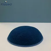 Blue with Light Blue rim Knit Kippah