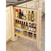 3'' Wide Base Filler Pullout Organizer with Wood Adjustable Shelves