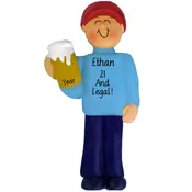 21ST Birthday Celebration BOY Holding Beer Mug Ornament