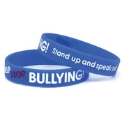 100 Pack - Anti-Bullying ½” Blue Silicone Wristband