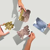 Abstract Metallic Brushstroke Cards