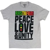 Rastafari Peace Love & Unity Heather Grey T-shirt - Men's