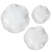 Abella Ceramic Outdoor Wall Decor, White, S/3