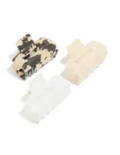 Acrylic Natural Mini Rectangle Claw Clip Pack