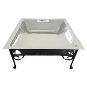 13.5″ Sq Bowl w/Wrought Iron Stand
