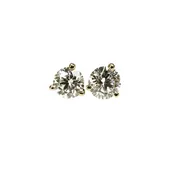 1.46ctw Martini-Set Diamond Stud Earrings in 14K White Gold – G/SI1