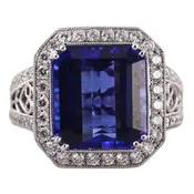 10.69ct Tanzanite Diamond Gold Ring