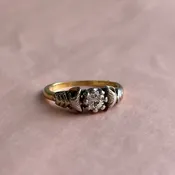 0.35CT Old European Cut Diamond Arrow Tree Ring | Vintage