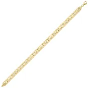 10K Yellow Gold Diamond Cut Square Link Bracelet