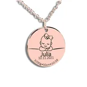 Baby Birth Details Necklace Gift with Custom Message Card