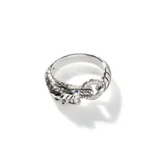 0.04ctw Diamond Blue Sapphire Naga Ring