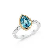 14K Two-Tone Topaz and Diamond Ring — Croft & Stern Jewelry Designs