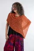 Asymmetrical Loose Weave Poncho