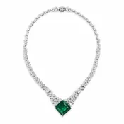 Beautiful Emerald And Diamond Necklace