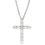 14KT WG Diamond Cross Pendant