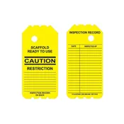 BSY-110-0 YELLOW SCAFFOLD TAG CAUTION RESTRICTION