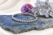 14K White Gold 9 Carat Lab-Grown Diamond Tennis Bracelet
