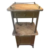 Vintage marble top medical stand with drawer — The Vintage House