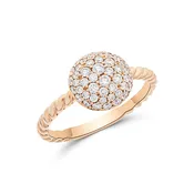 14K Diamond Pave Circle Ring