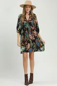 Abstract Floral Dress