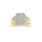10K GOLD DIAMOND HEART SET 0.67 CTTW