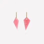 Pink Jade Shard Hoop Earrings